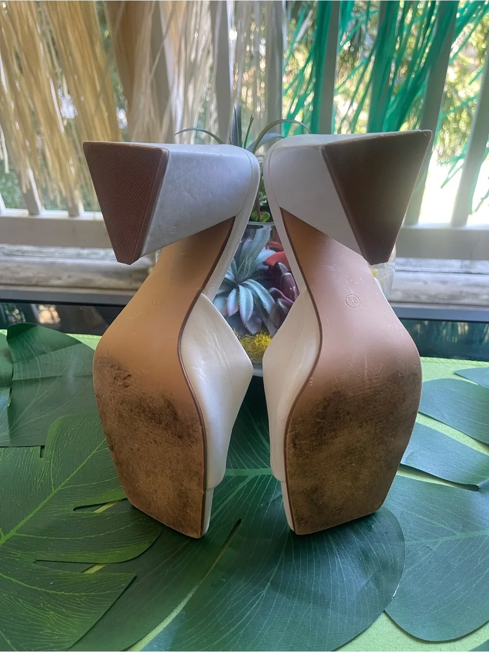 White Open-Toe Slide Heels - Women's Fashion Mules